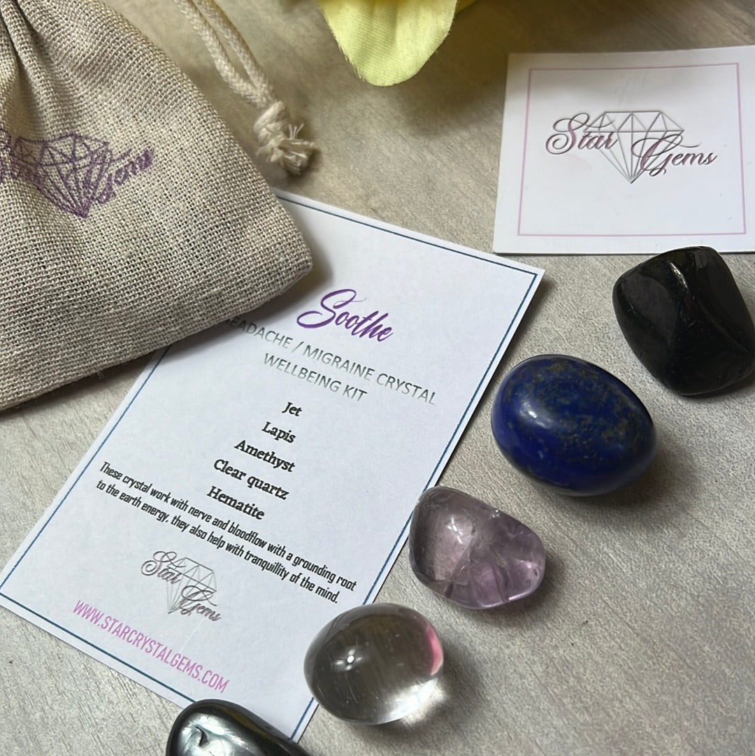 Starcrystalgems - Soothe Migraine Headache Tumblestone Kit