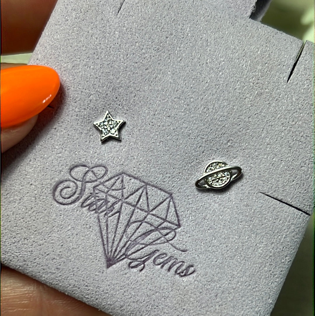 Star & Planet Sterling Studs Earrings