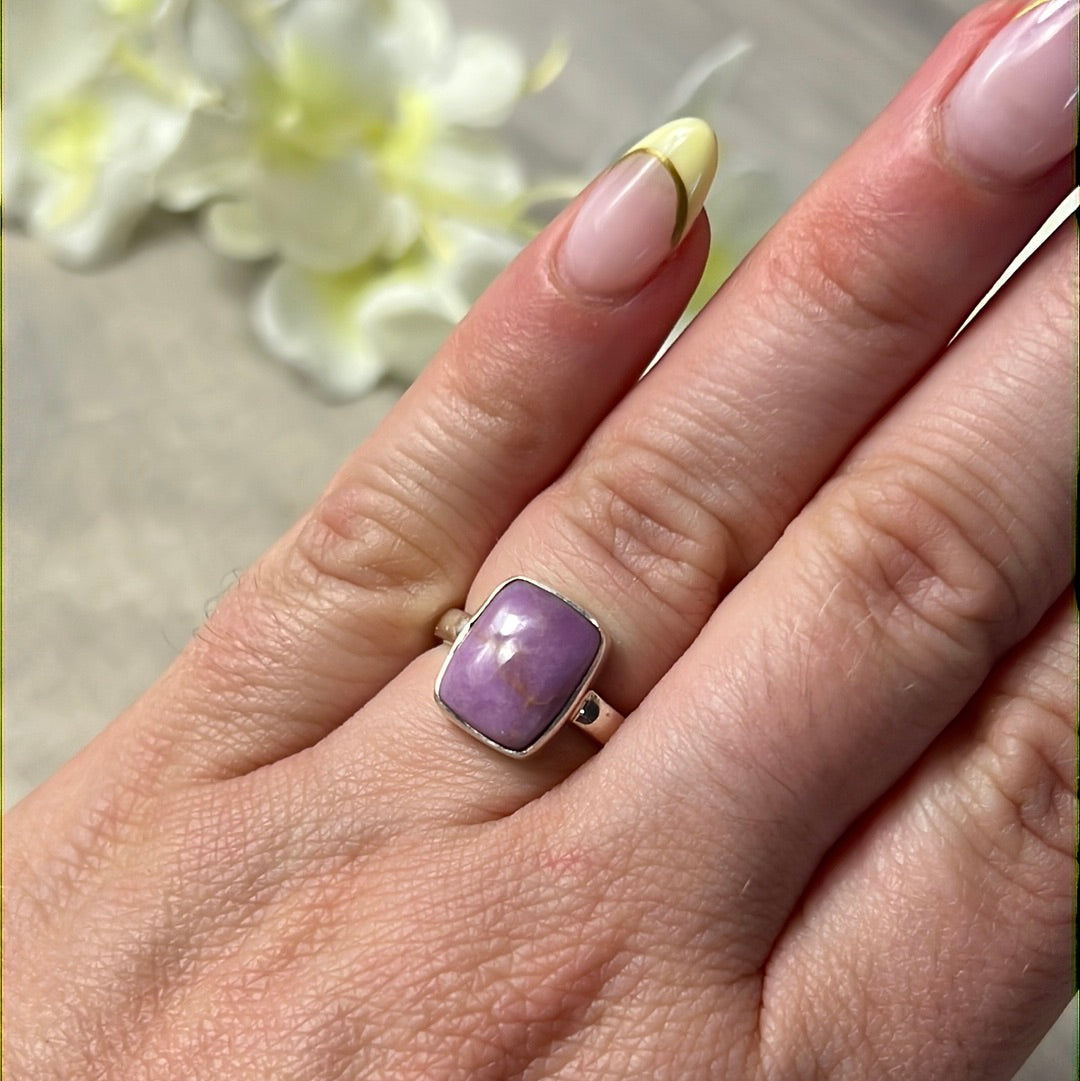 Phosphosiderite 925 Silver Ring - Size L 1/2