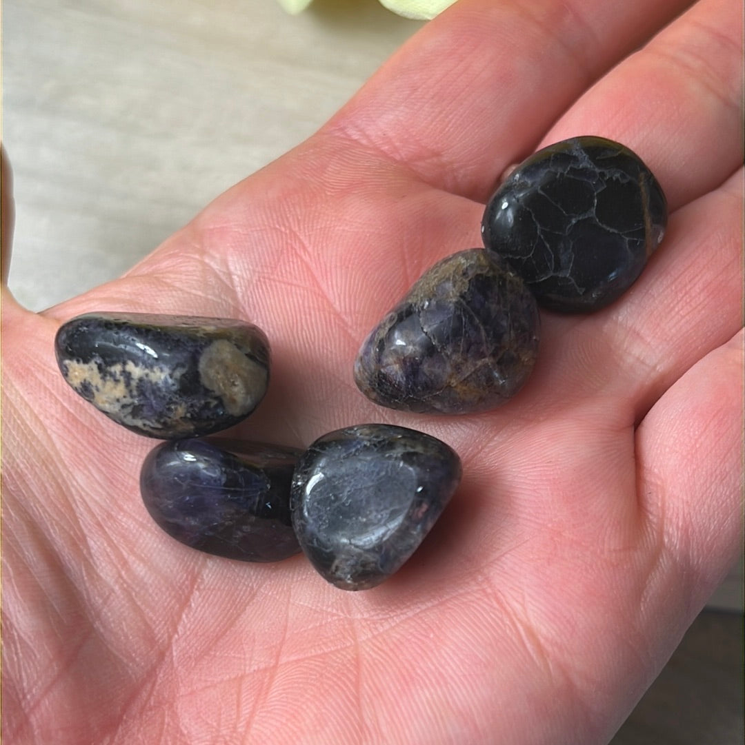 UK Blue John Fluorite Tumble Tumblestone