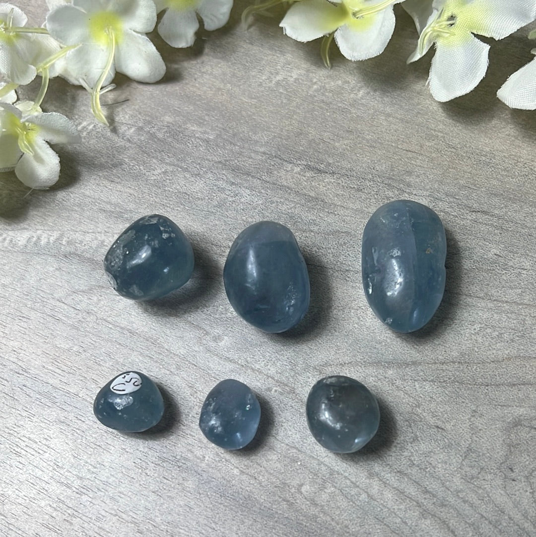 Celestite tumble tumblestone - rare