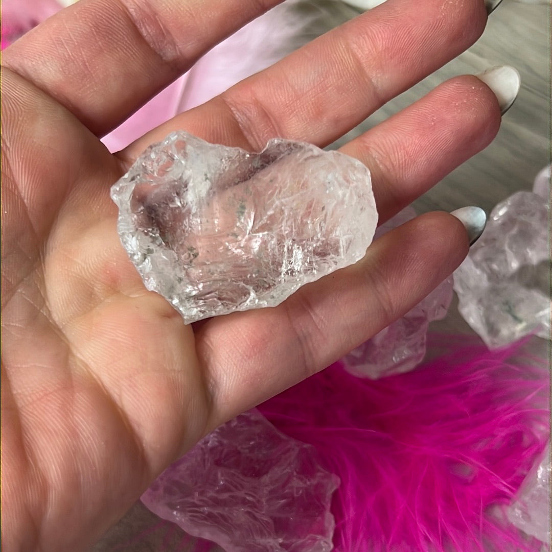 Raw Clear Quartz piece  Tumble Tumblestone