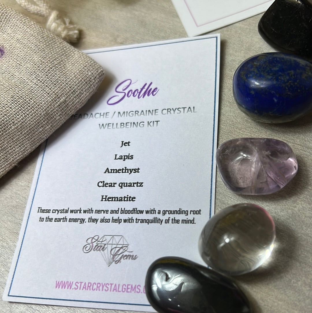Starcrystalgems - Soothe Migraine Headache Tumblestone Kit