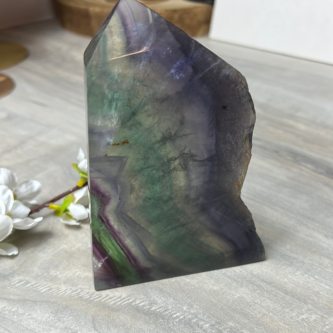 Large Druzy Fluorite Tower Point