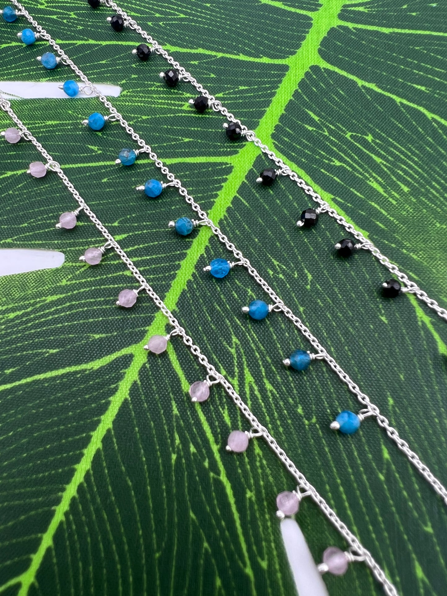 Crystal Droplet Anklet - 925 Sterling Silver