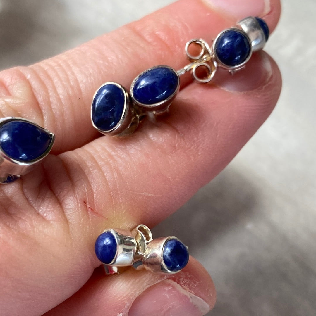 Sodalite 925 Sterling Studs