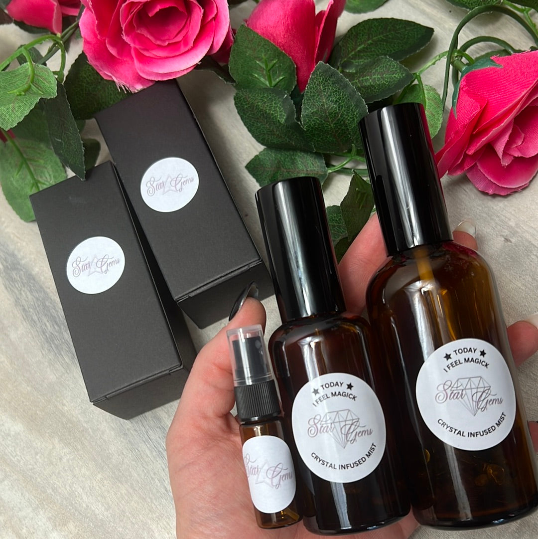 StarCrystalGems - TODAY I feel Magick - Natural Crystal Infused Mist - Smokeless Palo Santo Spray
