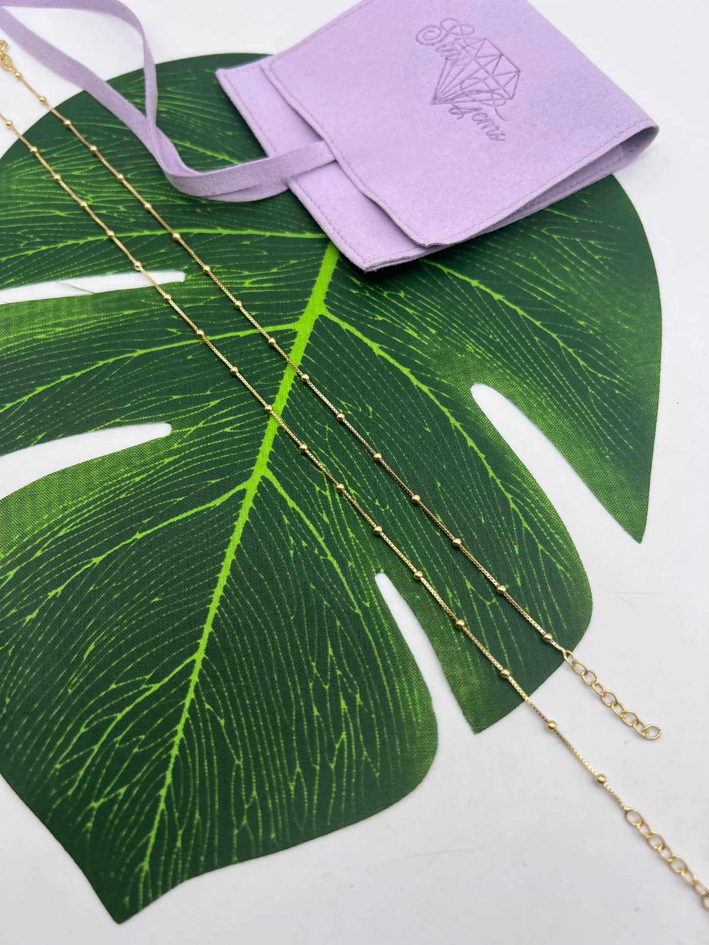 Satellite Anklet - 925 Sterling Silver & 18K Gold