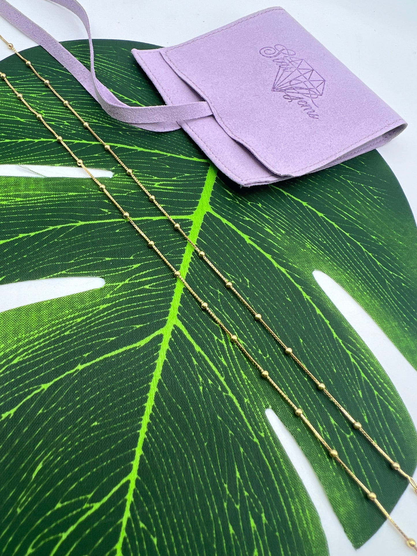 Satellite Anklet - 925 Sterling Silver & 18K Gold