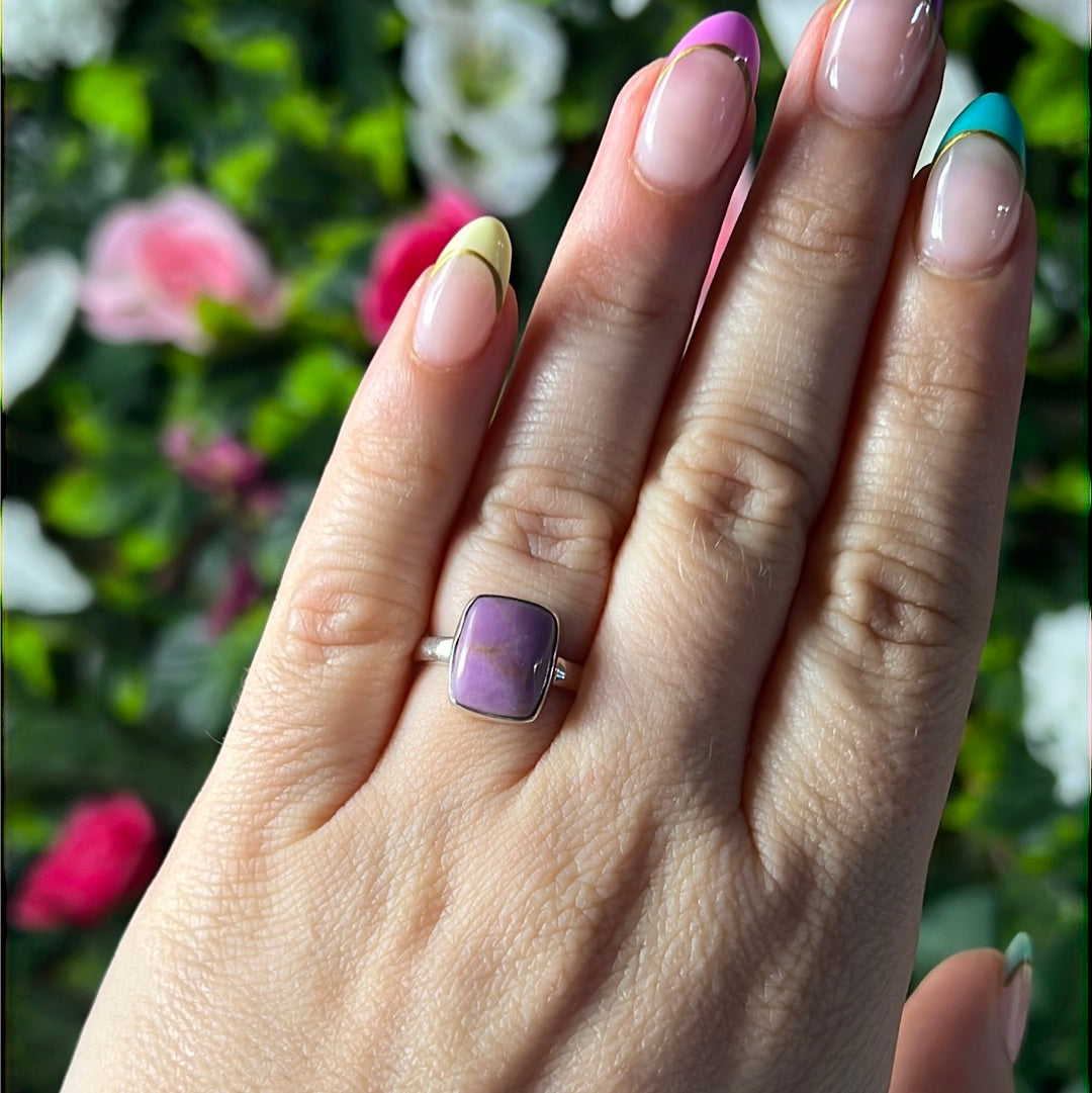 Phosphosiderite 925 Silver Ring - Size L 1/2