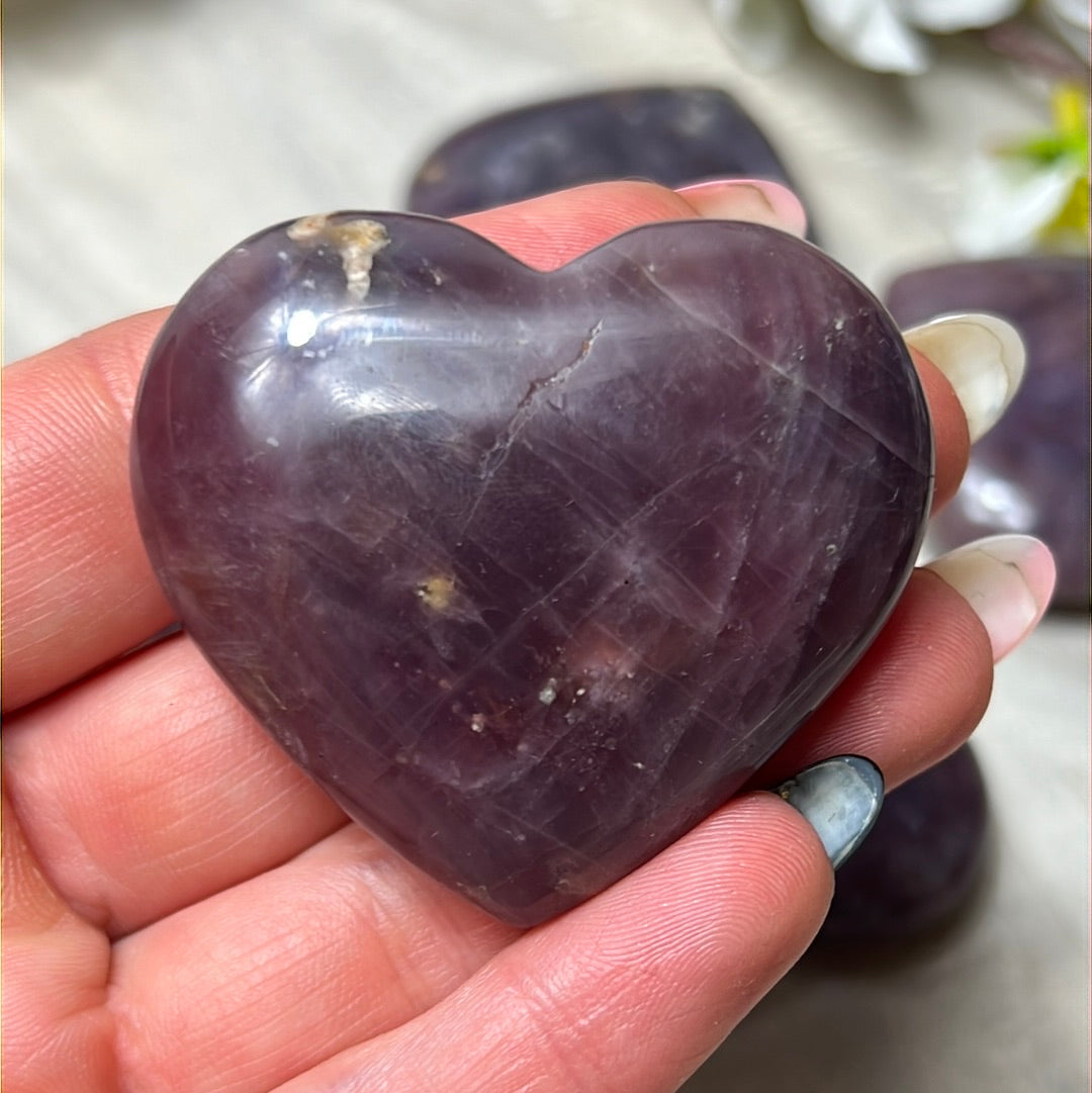 Purple Rose Quartz Heart - rare