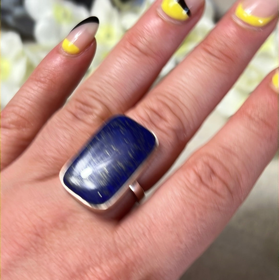Lapis 925 Sterling Silver Ring - N 1/2