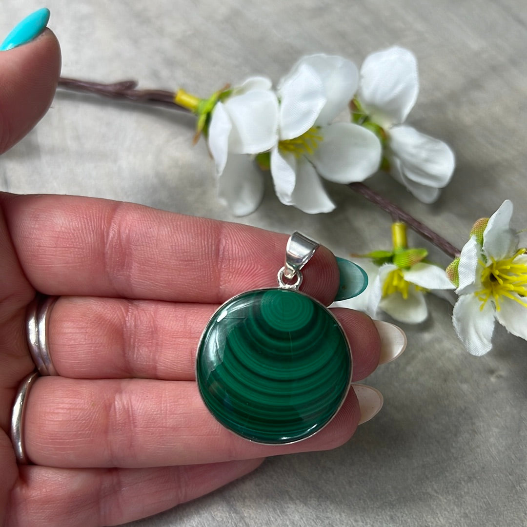 Malachite Sterling Silver Pendant