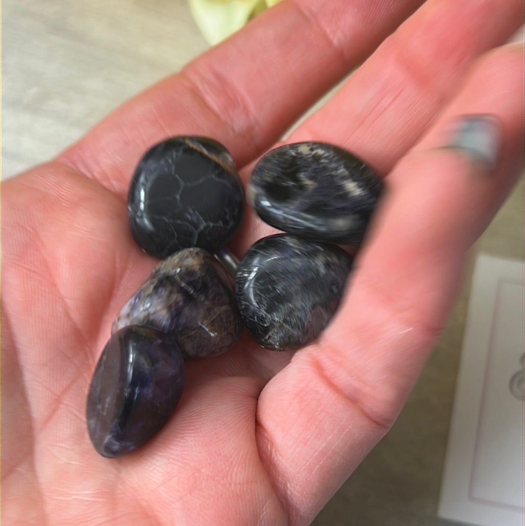 UK Blue John Fluorite Tumble Tumblestone
