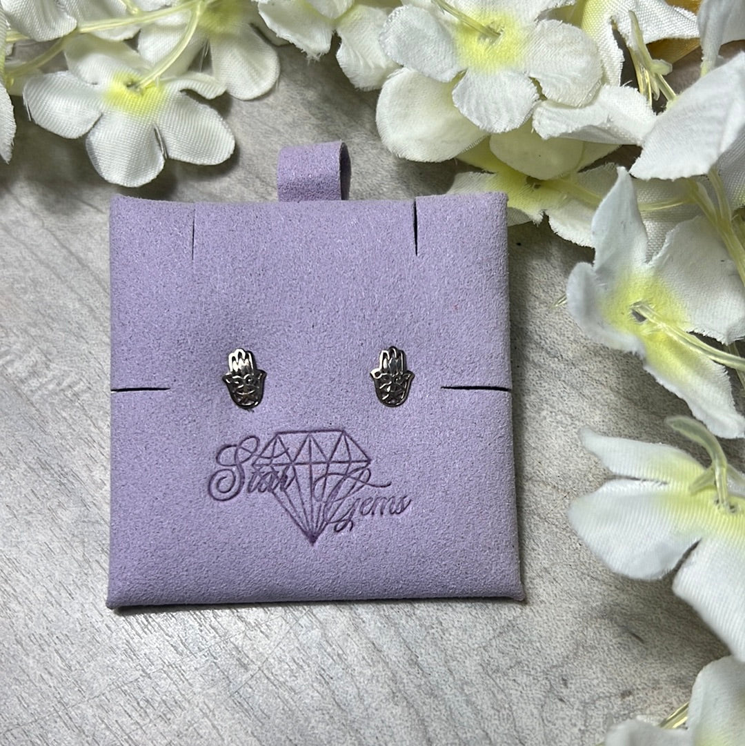 Hamsa Studs Sterling Silver Earrings