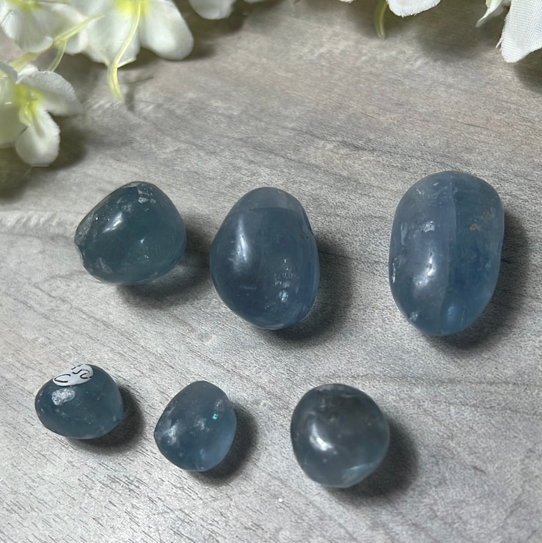 Celestite tumble tumblestone - rare
