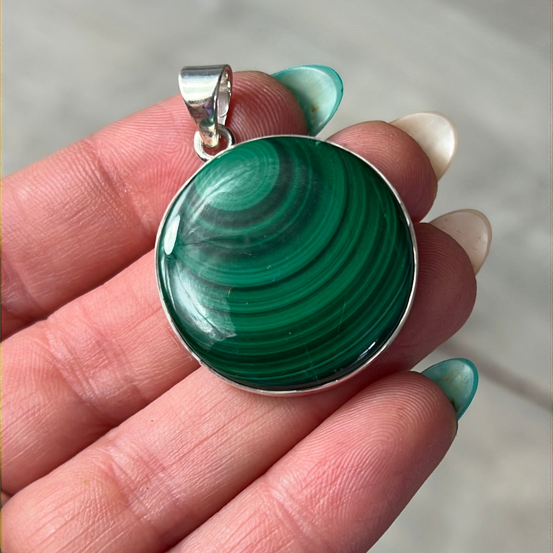 Malachite Sterling Silver Pendant