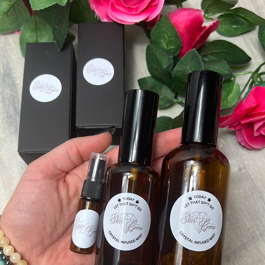 Star Therap-ease - TODAY Let that Sh*t Go - Natural Crystal Infused Mist - Smokeless Sage Smudge Spray