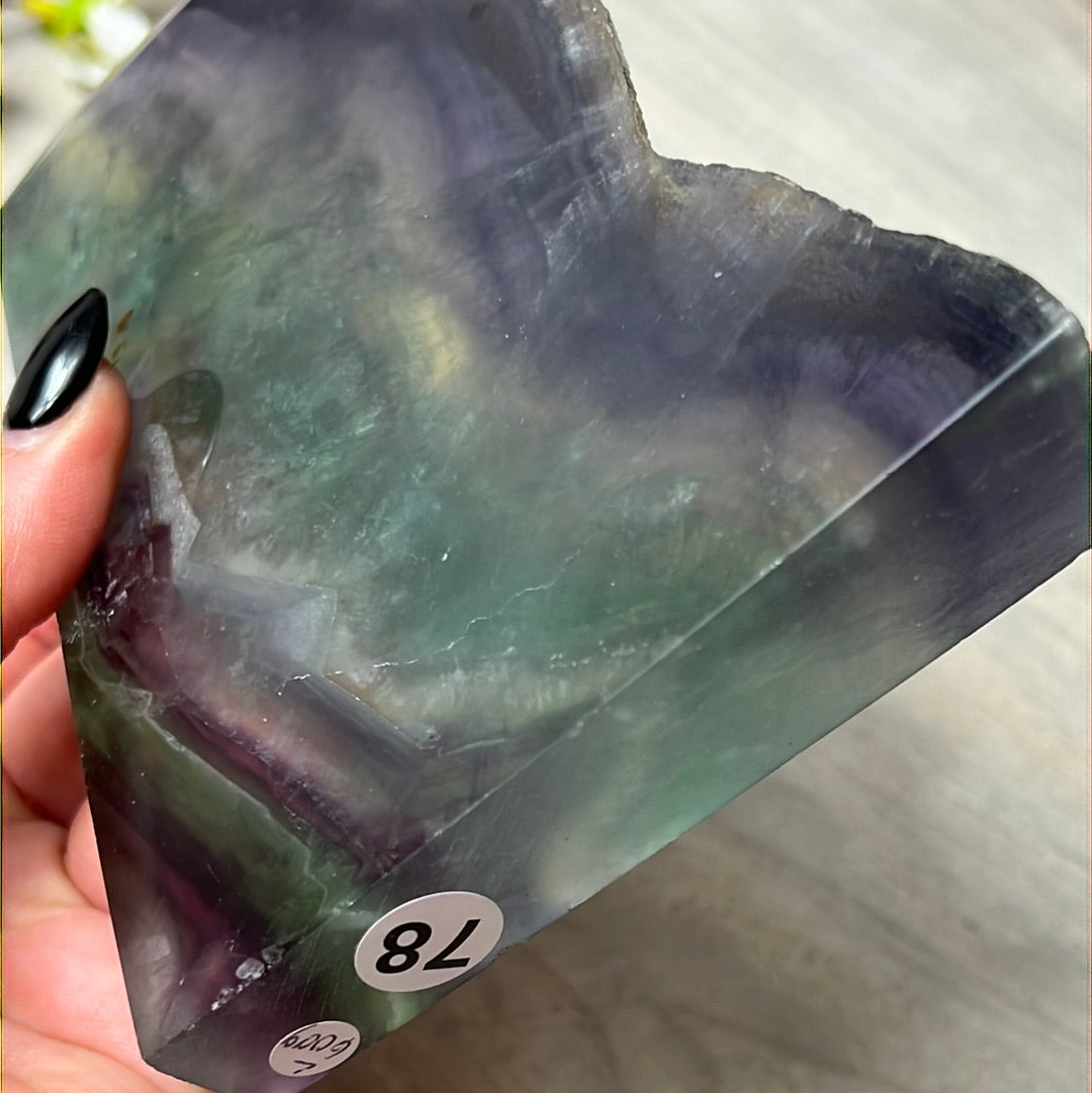 Large Druzy Fluorite Tower Point