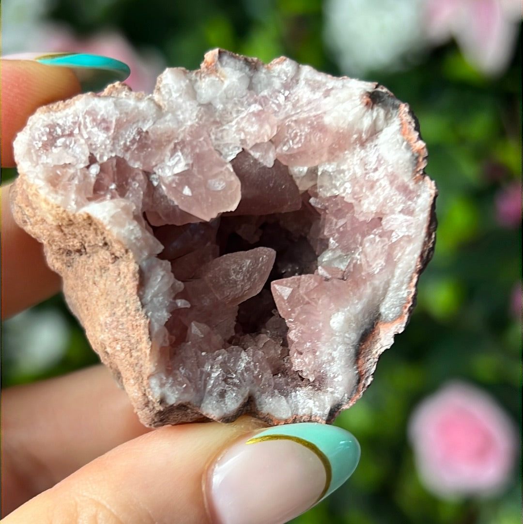 Pink Amethyst Geode Cluster Specimen