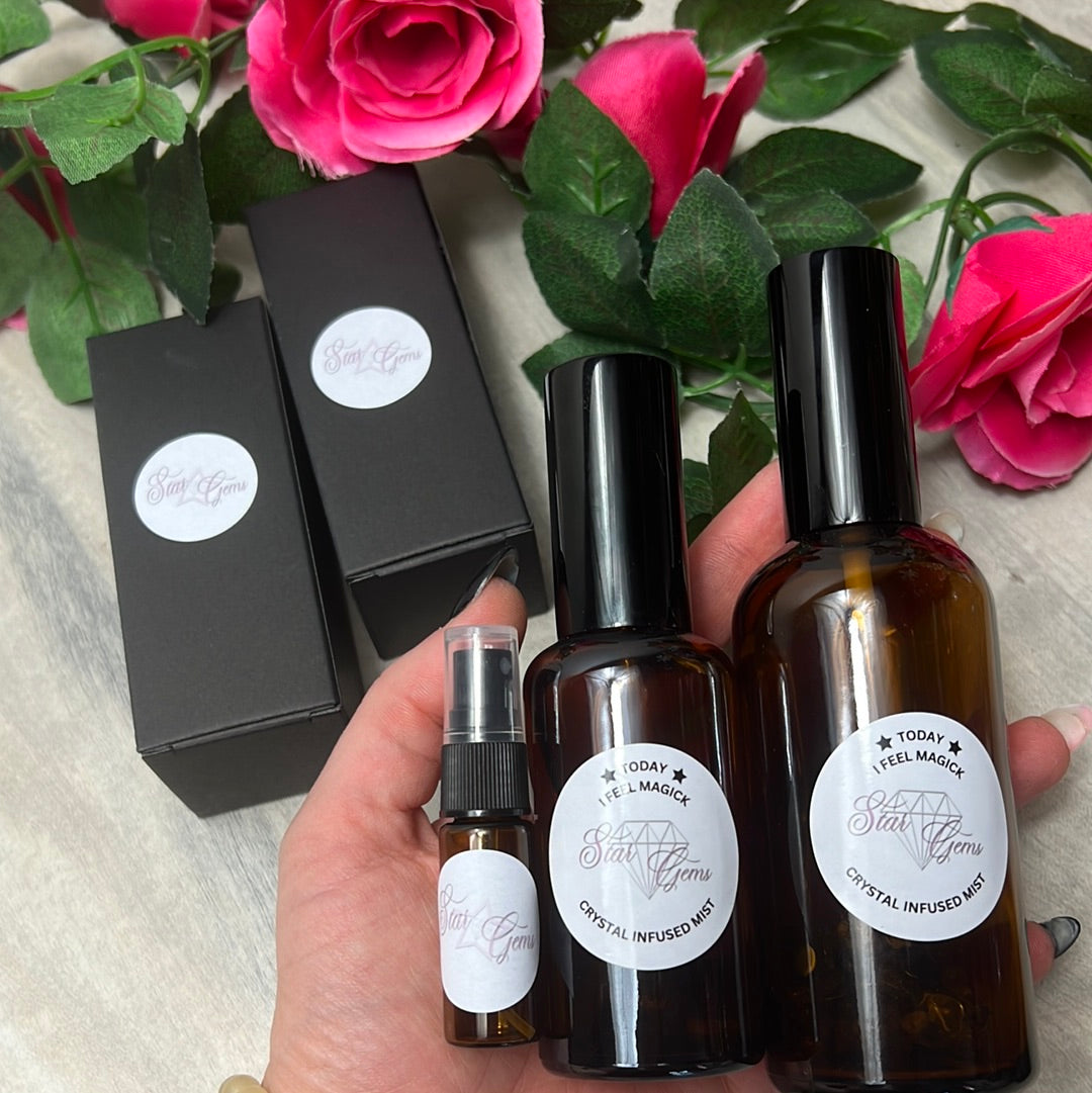 StarCrystalGems - TODAY I feel Magick - Natural Crystal Infused Mist - Smokeless Palo Santo Spray