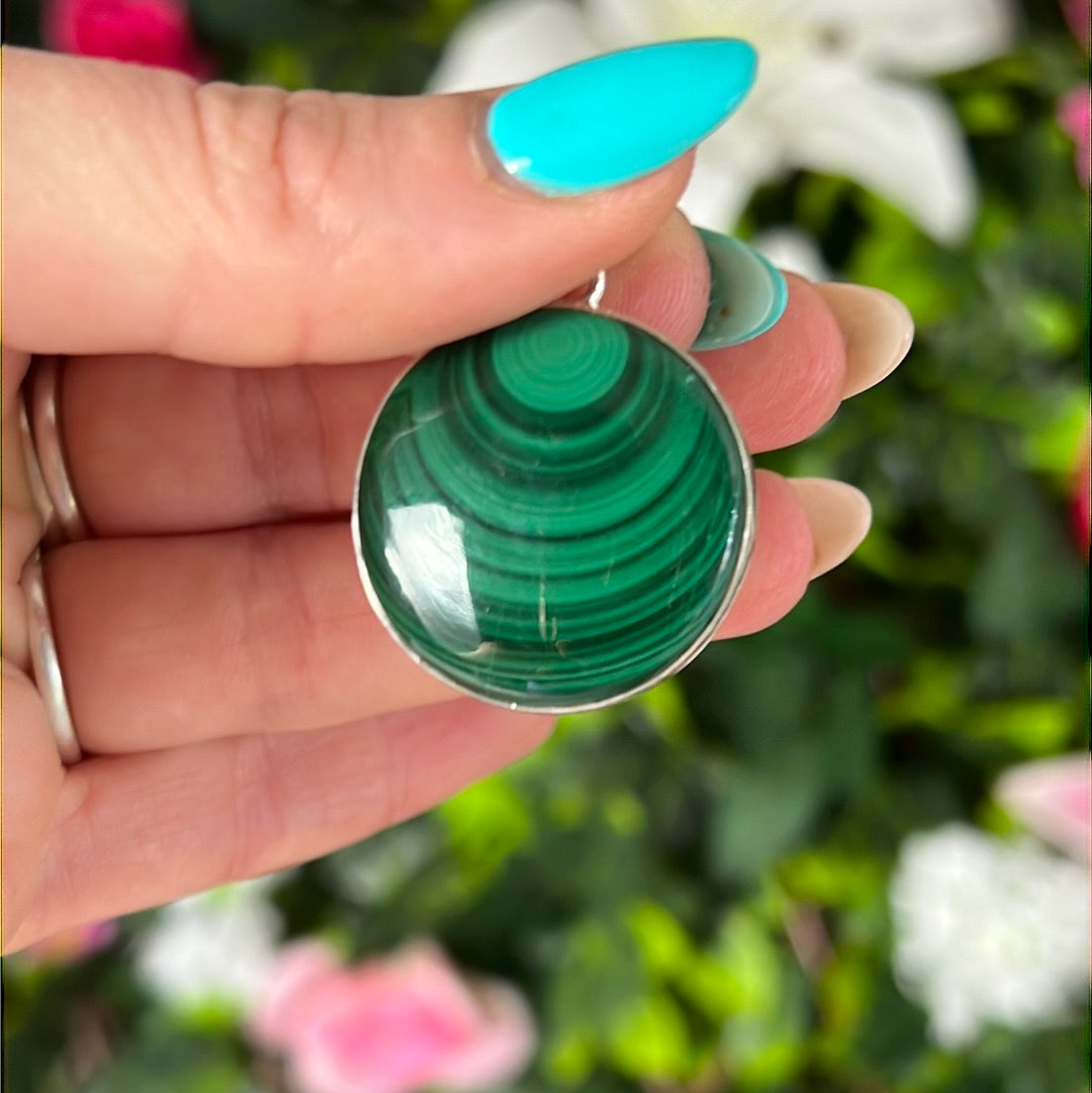 Malachite Sterling Silver Pendant