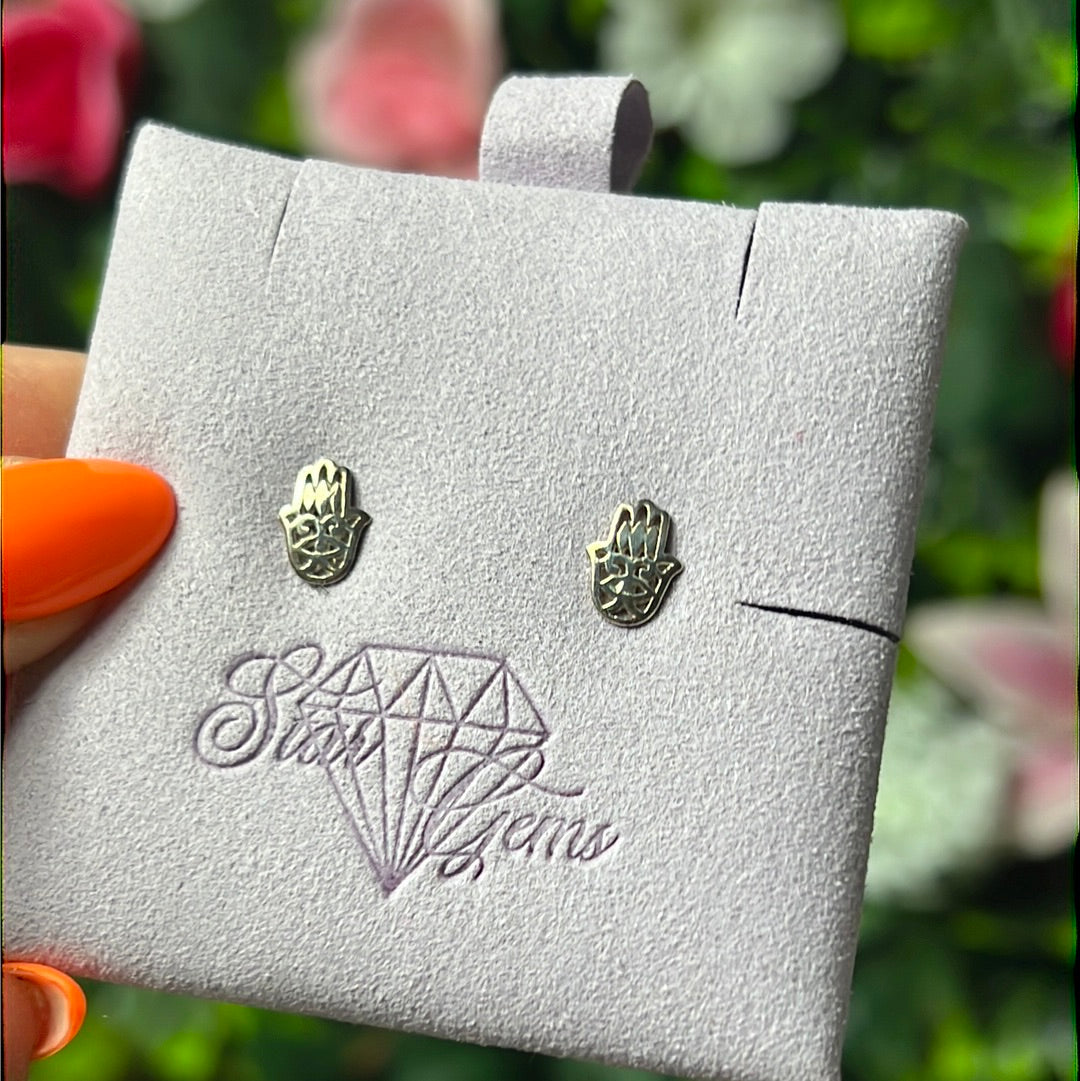 Hamsa Studs Sterling Silver Earrings