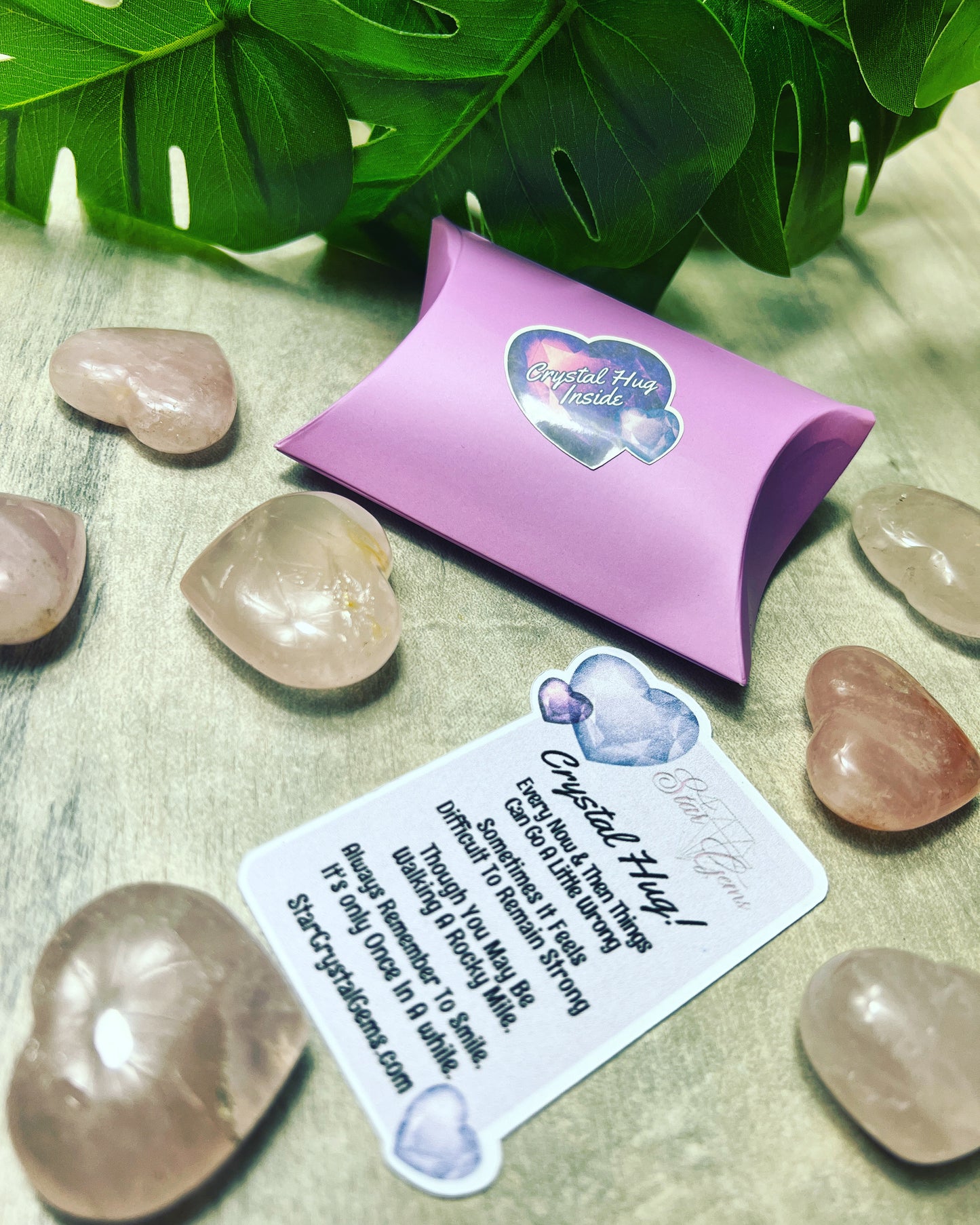 Starcrystalgems - Crystal Pocket Hug - Thinking of You Get Well etc.. Poem Card