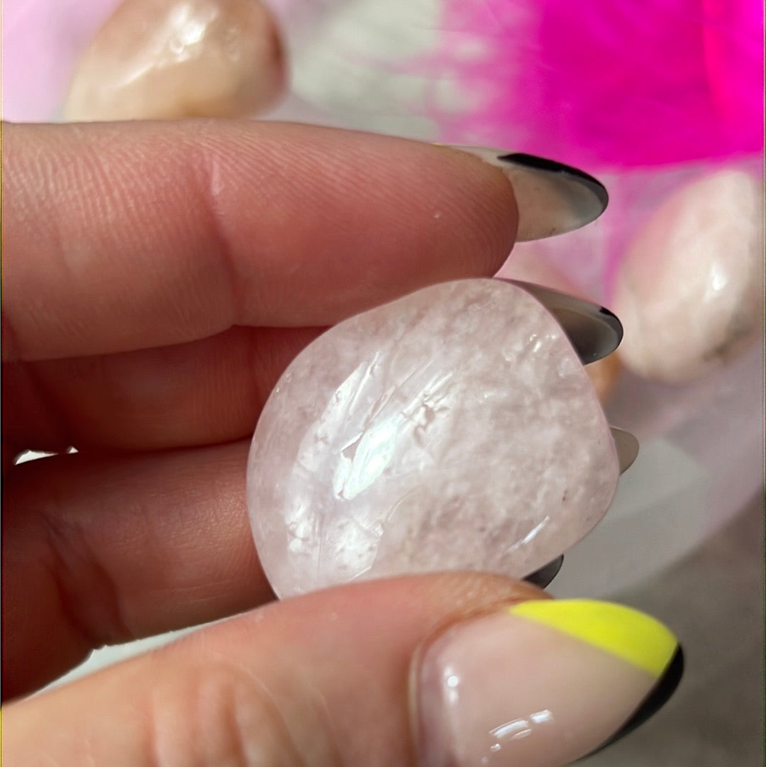 Morganite Tumble Tumblestone - AA Polished