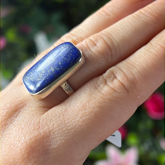 Lapis 925 Sterling Silver Ring - N 1/2