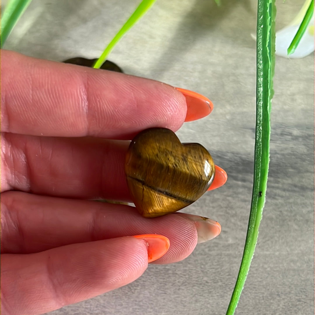 Tigers Eye Mini Heart
