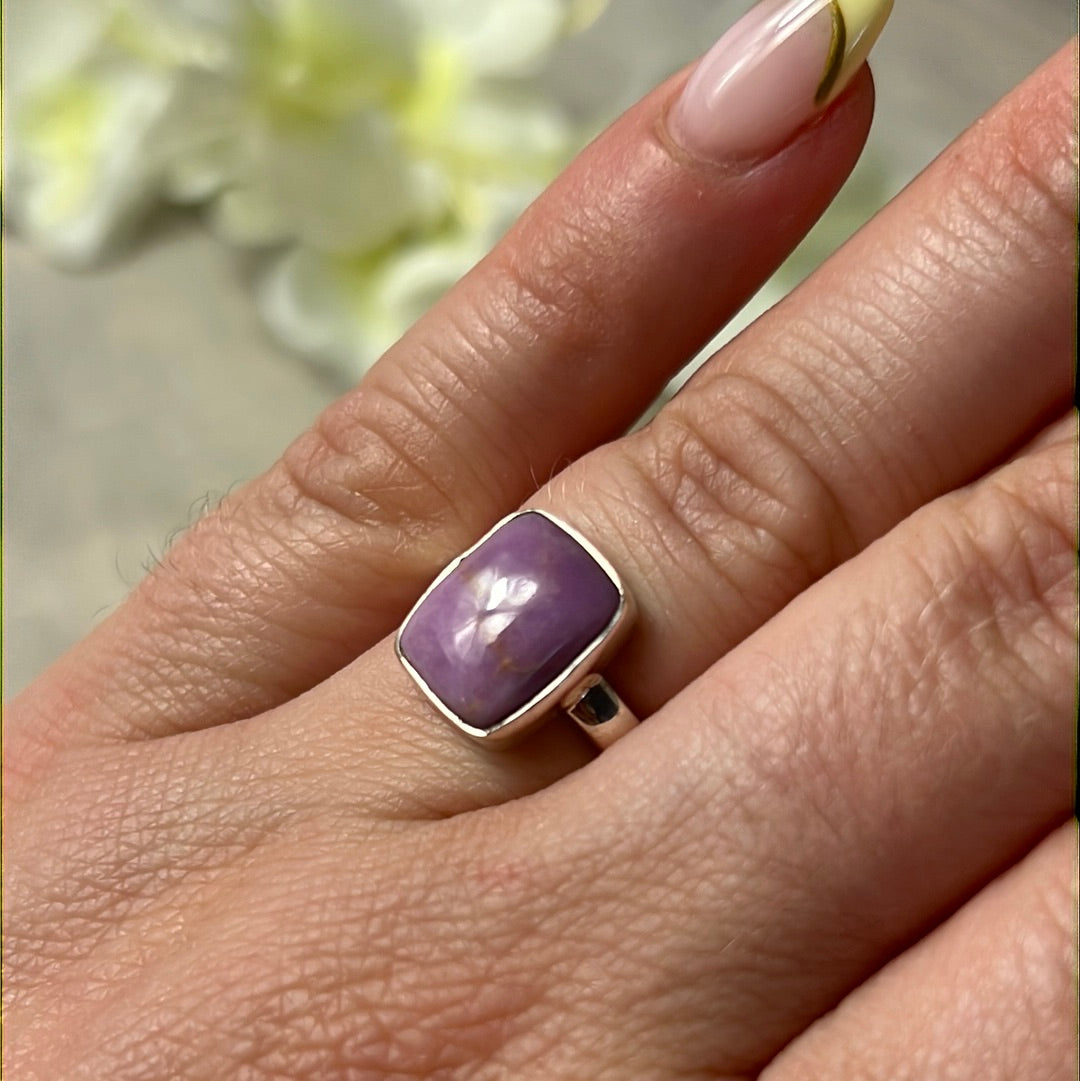 Phosphosiderite 925 Silver Ring - Size L 1/2