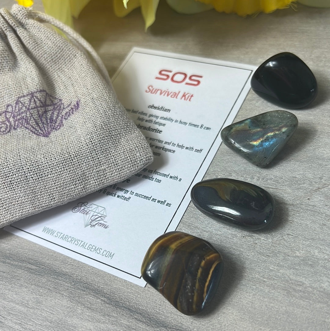 Starcrystalgems - SOS Survival Tumblestone Set - Fathers Day Man Gift