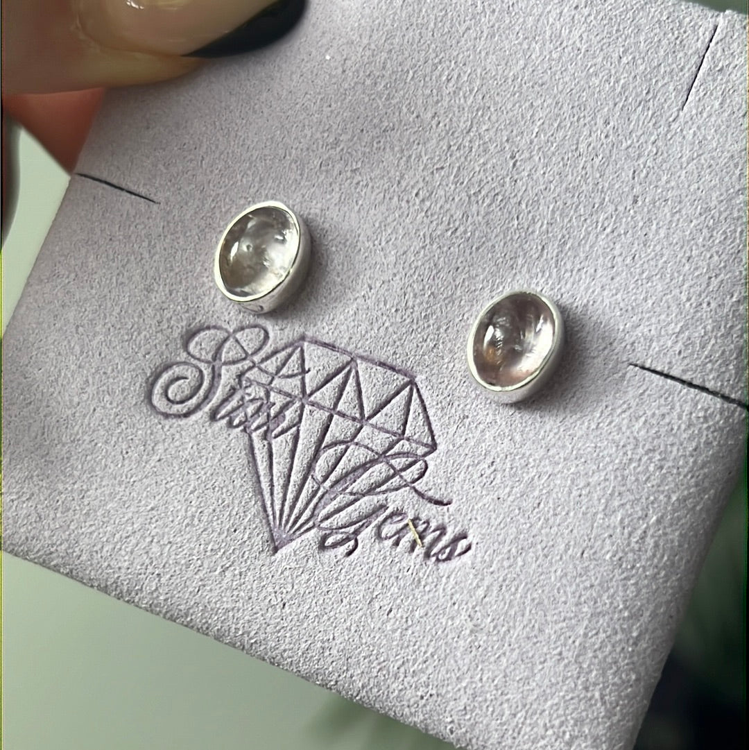 Morganite 925 Sterling Studs Earrings