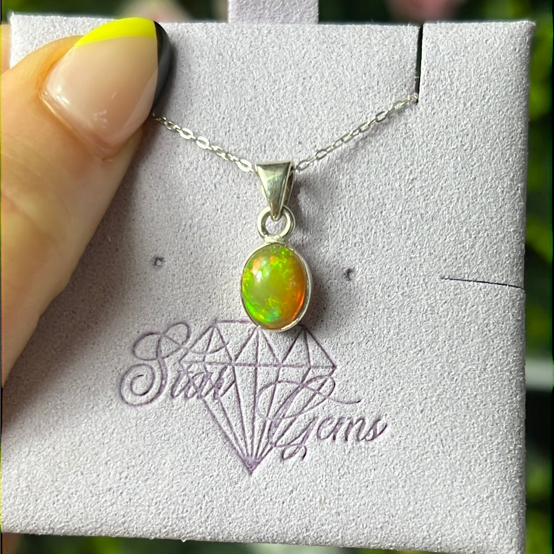 Ethiopian Opal 925 Sterling Pendant