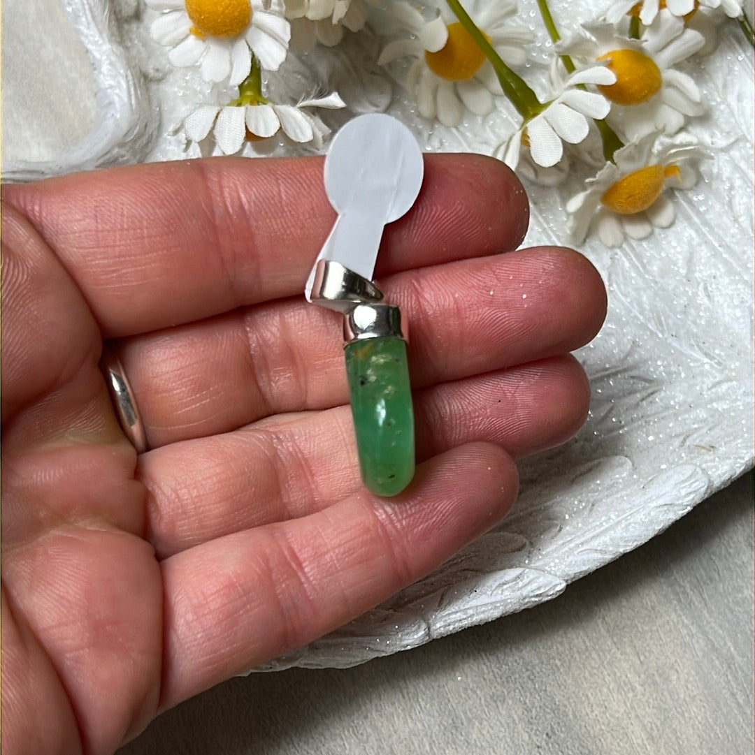 Chrysoprase 925 Sterling Silver Pendant
