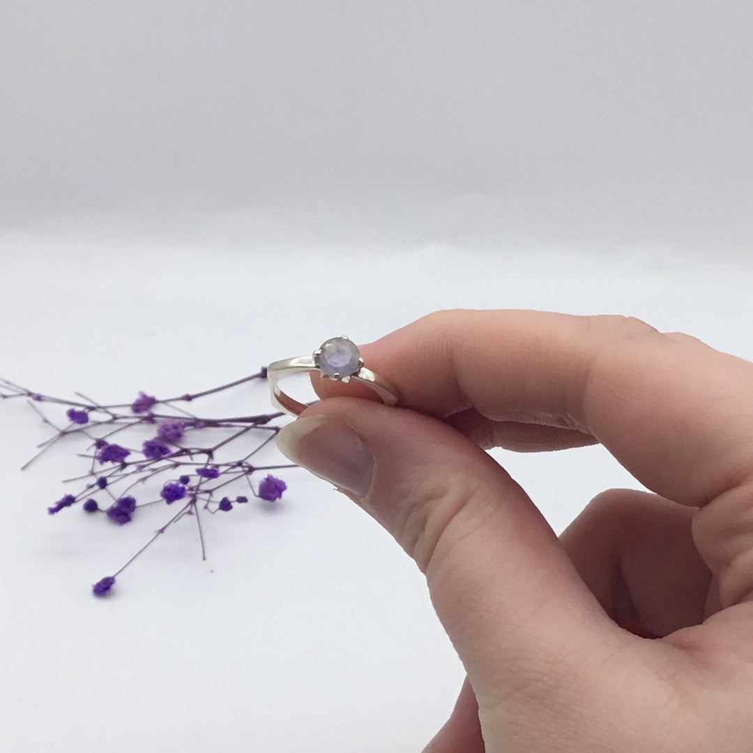 Moonstone 925 Sterling Silver Ring -  Size L 1/2