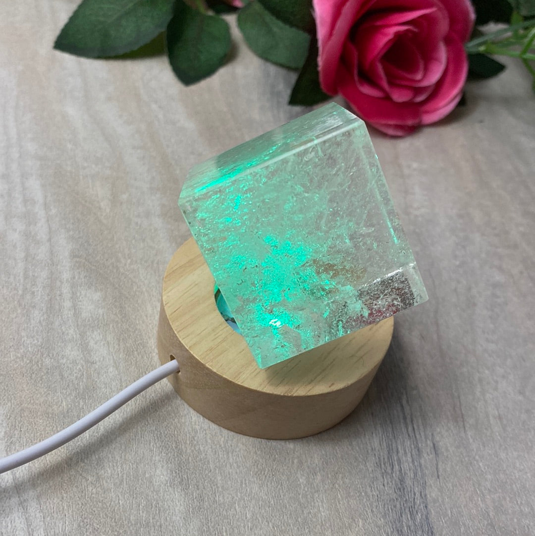 Wood Multicoloured Light lamp base stand - USB 60mm