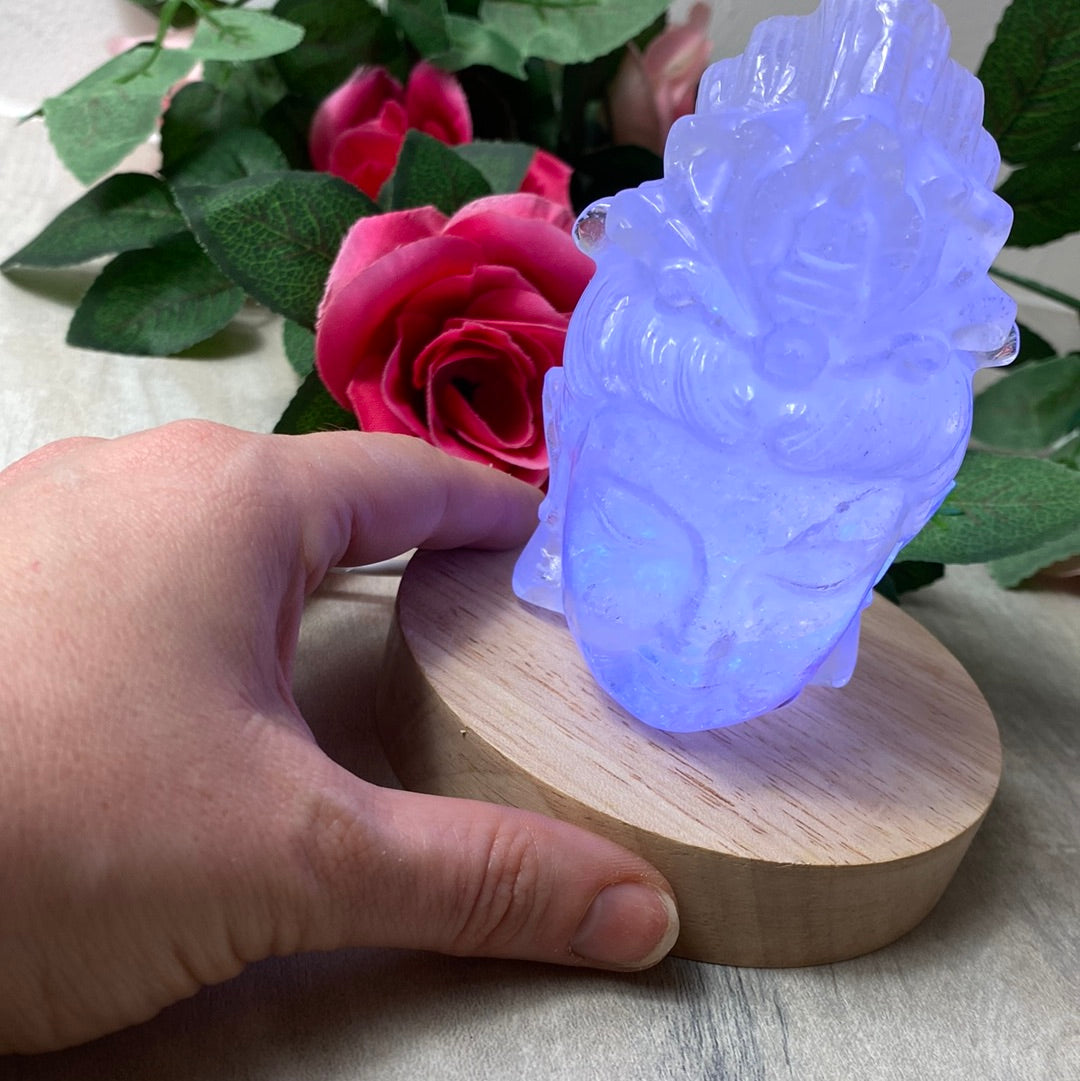 Wood Multicoloured Light base lamp stand - USB 10cm
