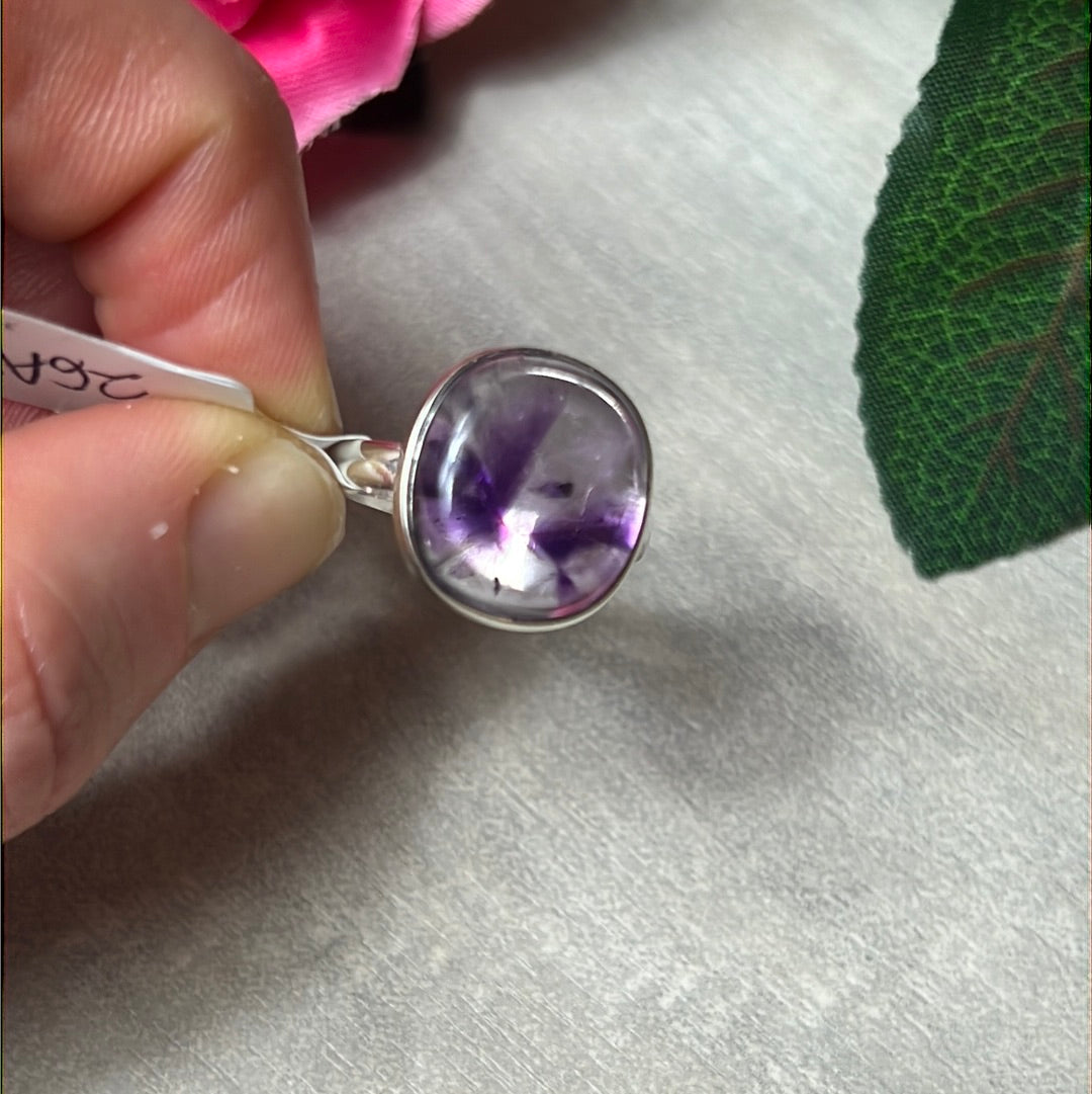 Amethyst 925 Sterling Silver Ring - Size P 1/2