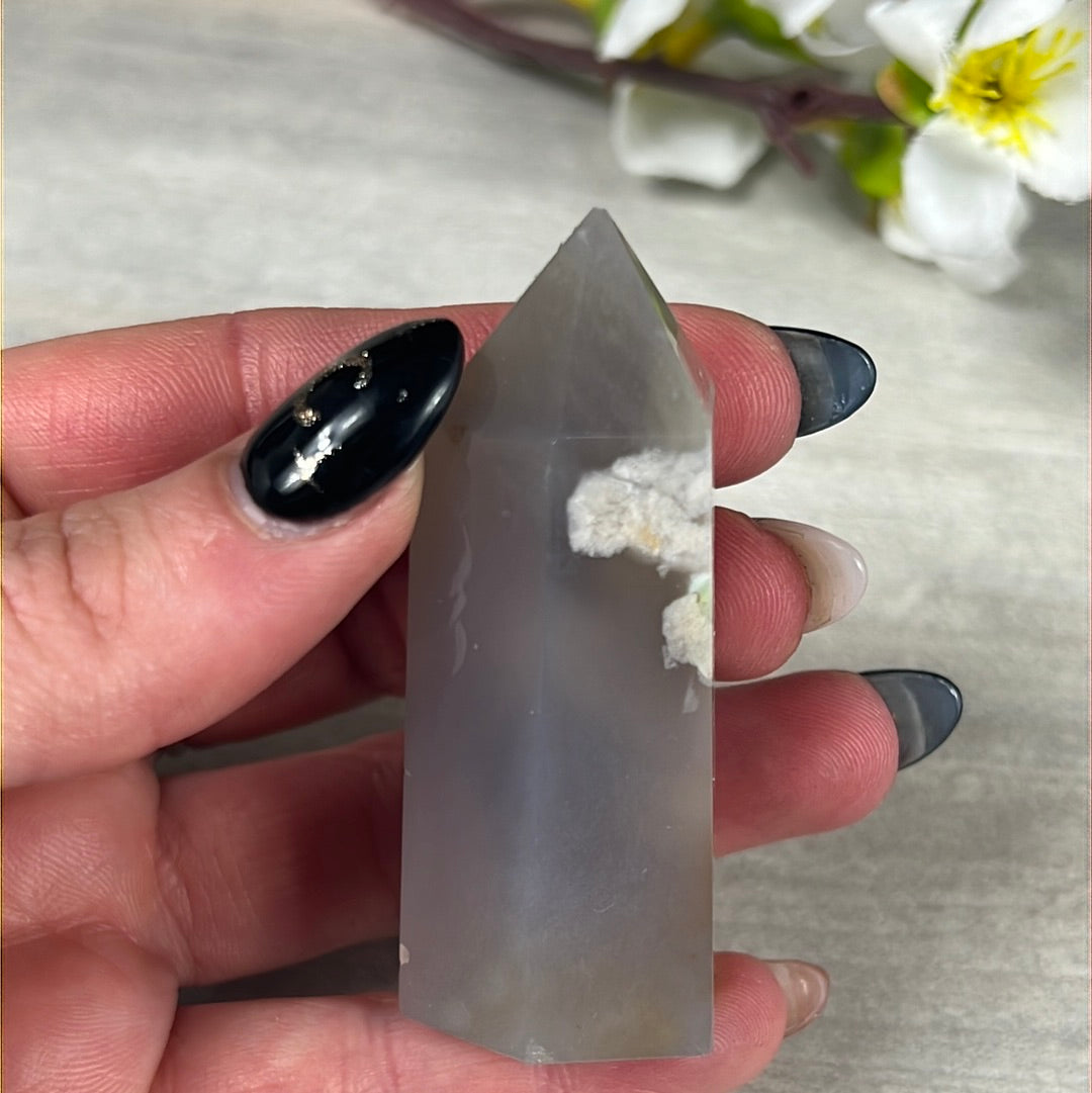 Flower Agate Tower Point