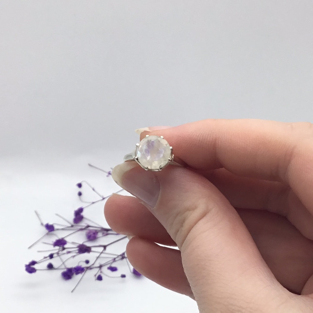 Moonstone 925 Sterling Silver Ring -  Size L 1/2 - M