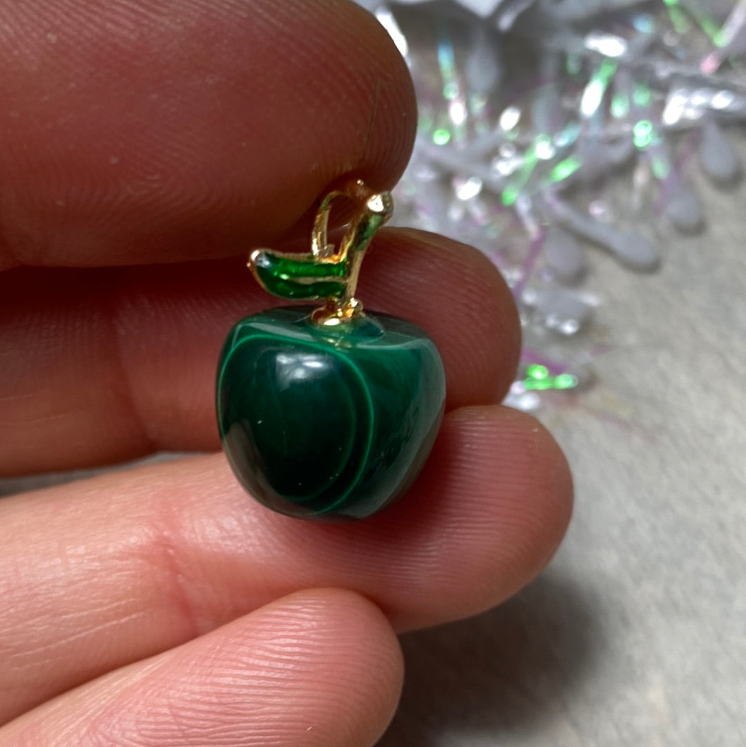 Mini Malachite Apple Pendant