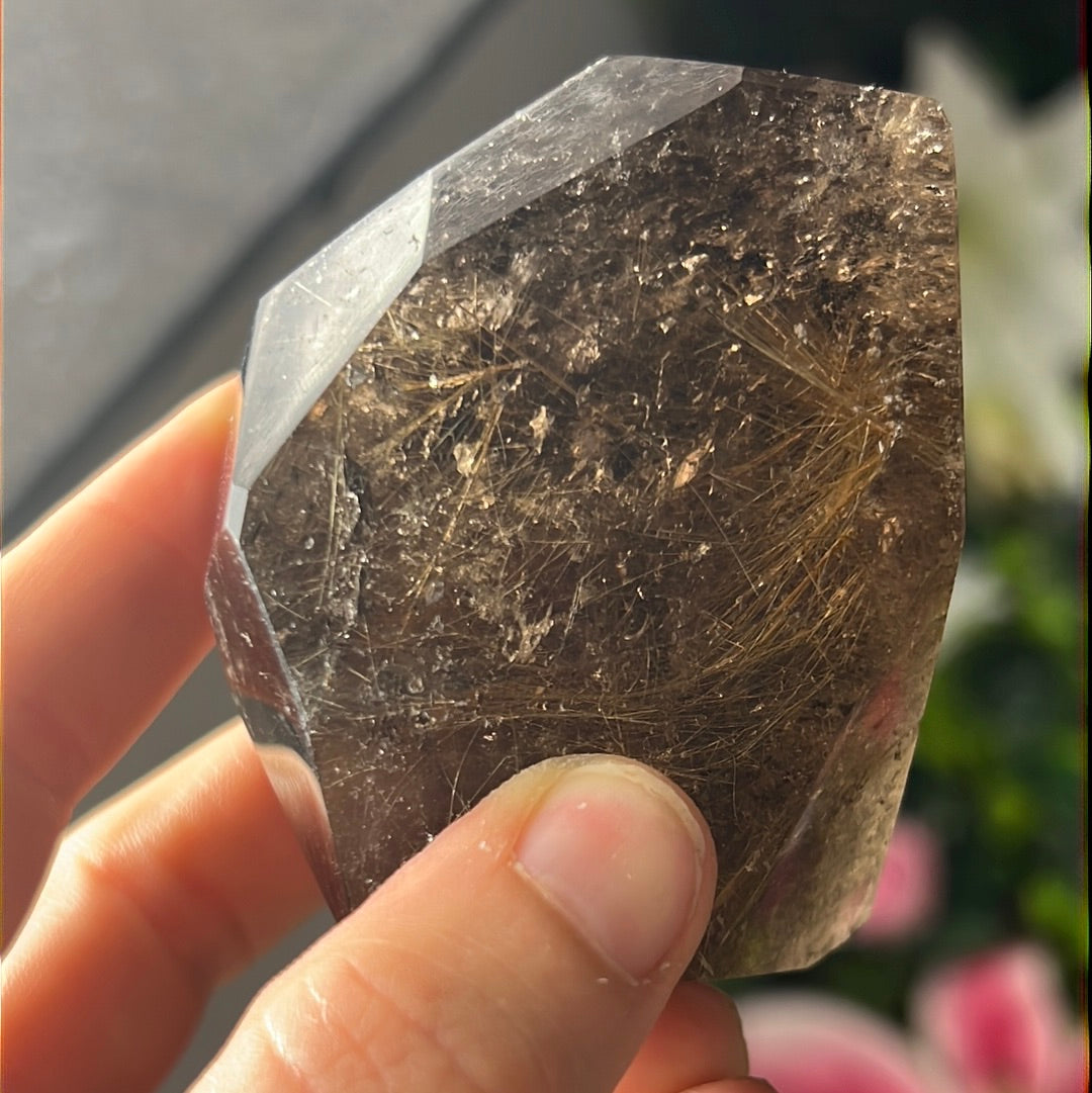 Smoky Rutile Rutilated Quartz Freeform A Grade