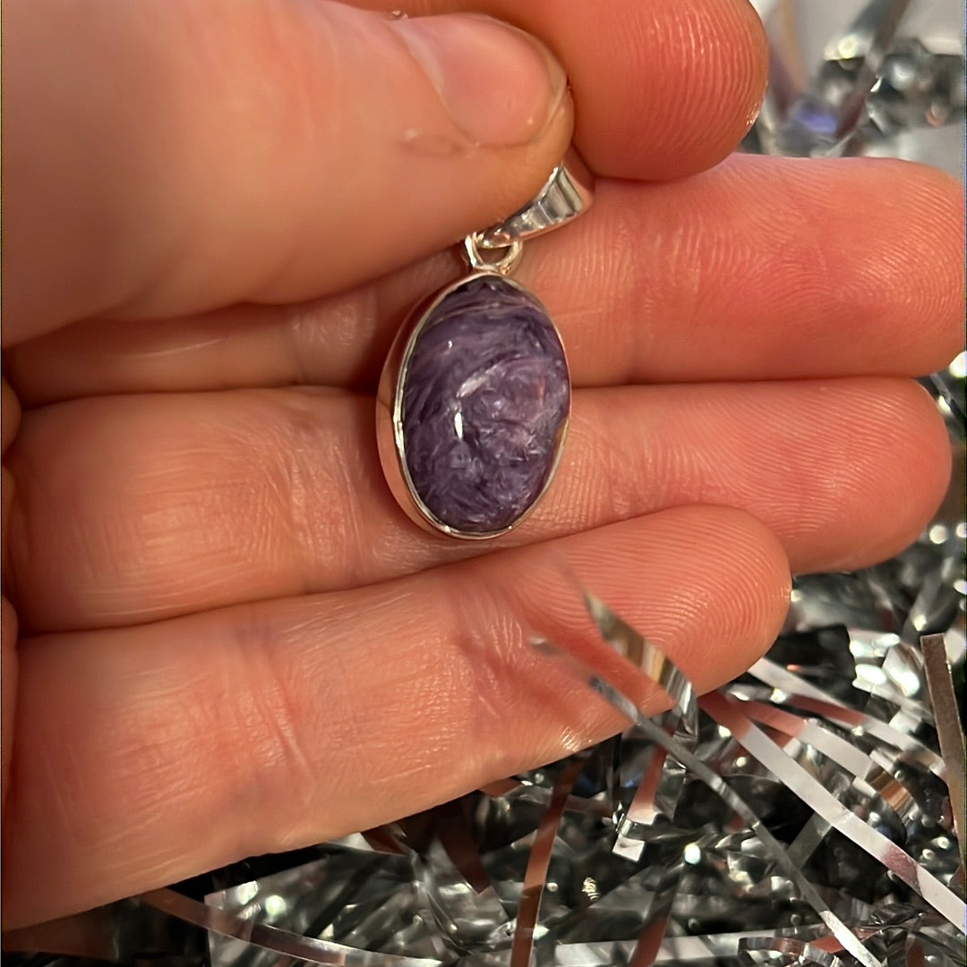 Charoite 925 Sterling Pendant