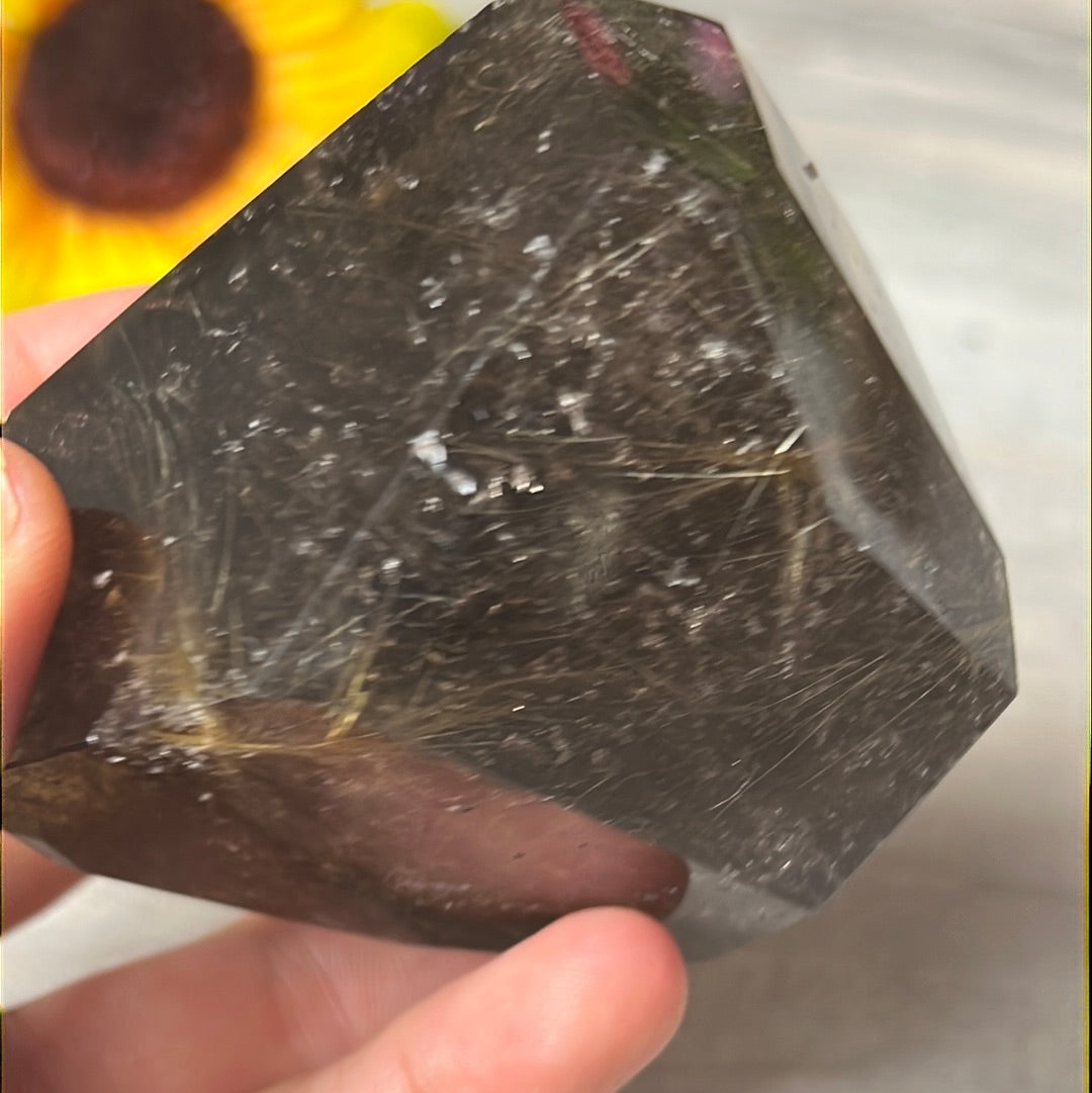 Smoky Rutile Rutilated Quartz Freeform A Grade