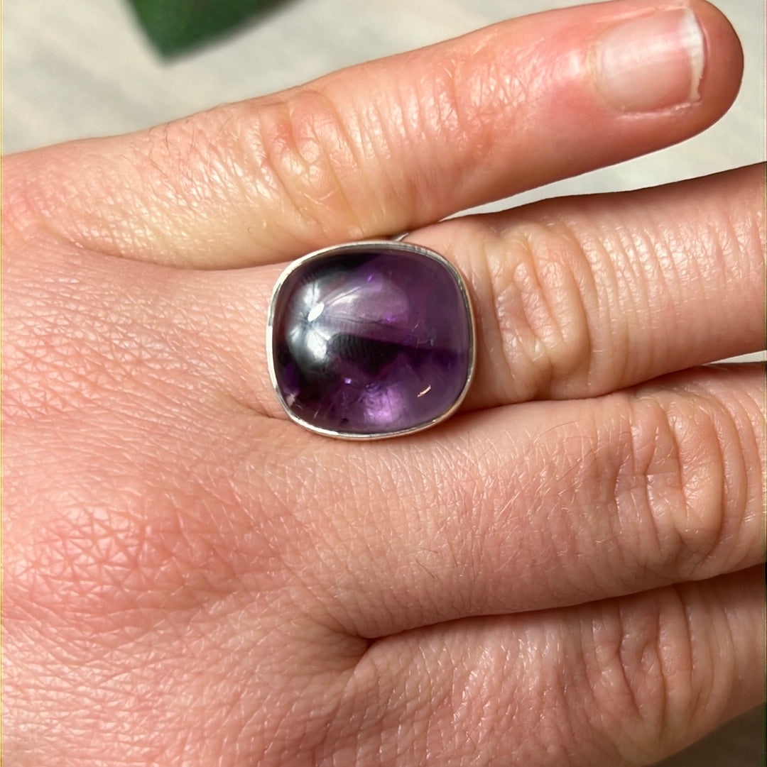 Amethyst 925 Sterling Silver Ring - Size L - L 1/2