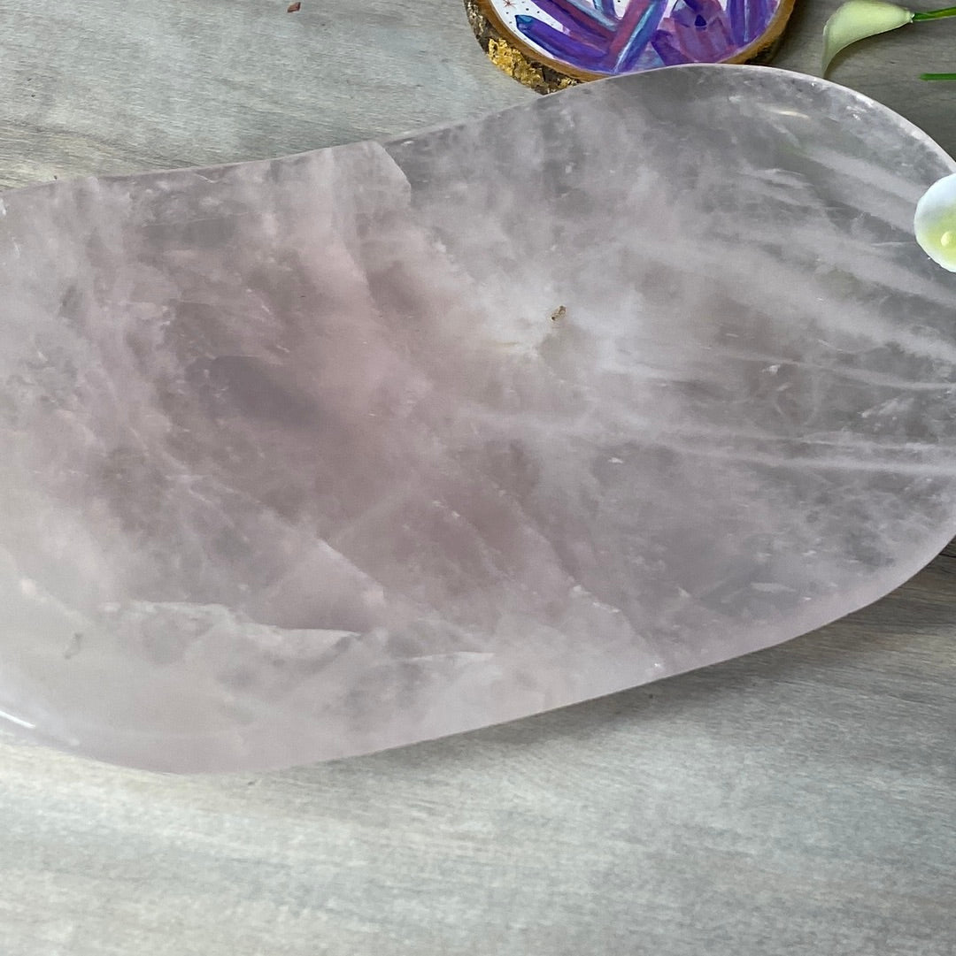 XL Rose Quartz Luxury Charging Dish Bowl - Platter