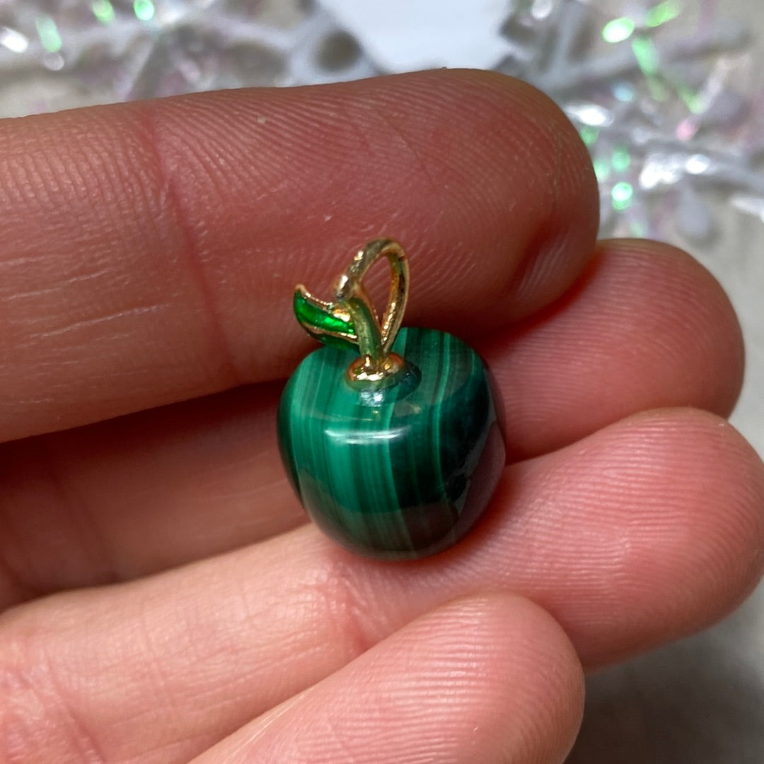 Mini Malachite Apple Pendant