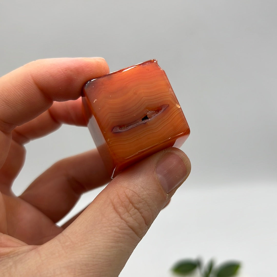 Carnelian polished cubes tumbles